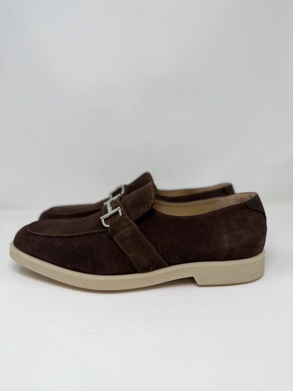 New Stuart Weitzman Aurelio Loafer Dark Brown Suede Sz 10.5